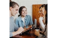 Students together talking.